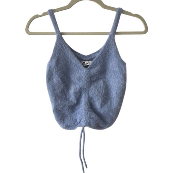 Hollister Fluffy Light Blue Sleeveless Crop Top | XS - Picture 1 of 5